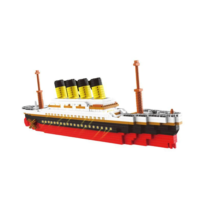 Classic Movie Building Bricks Construction Model Nanobricks Titanic Rms Ship Micro Diamond Block Educational Toy With Light