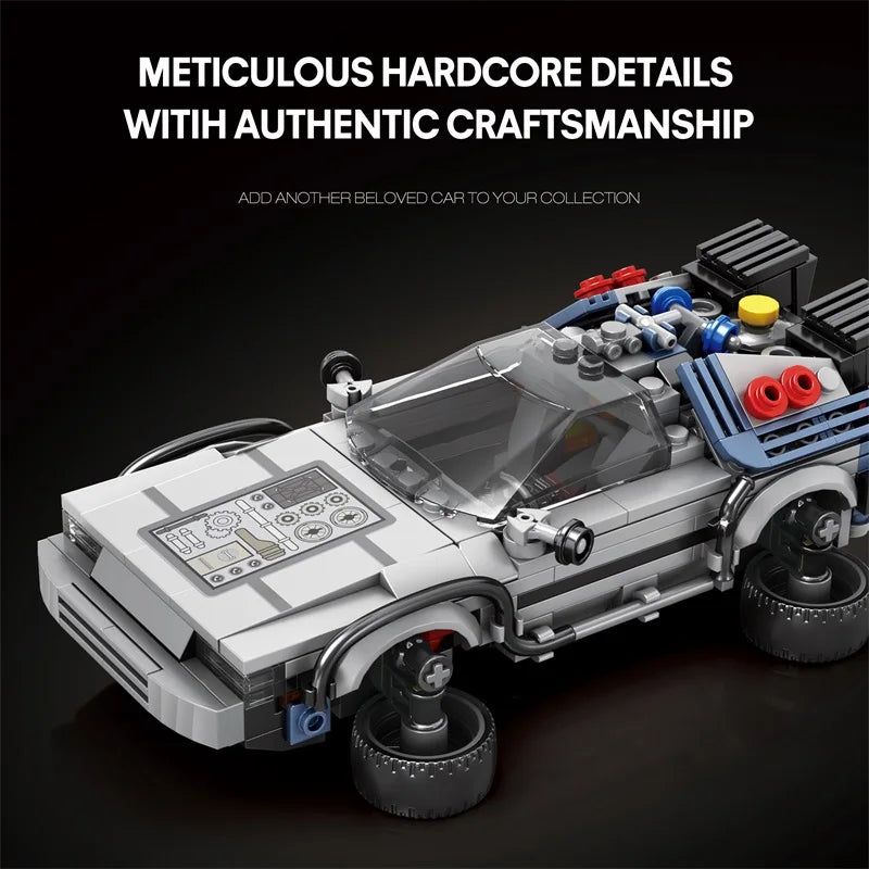 1:24 Classic Movie Racing Car Building Blocks MOC Model Sport Cars Toys Back Future Bricks Vehicle Festival Gifts for Boys Kids