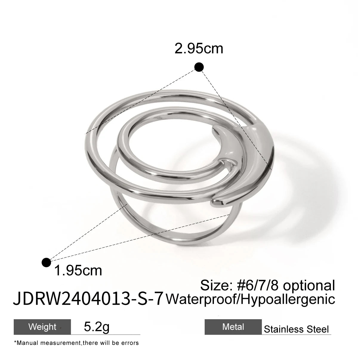 Edelstahl Minimalistisches Multi-Stil Design Offener Ring Goldfarbe Leicht Gemütlich Damen Charme 18K PVD-beschichteter Statement-Schmuck