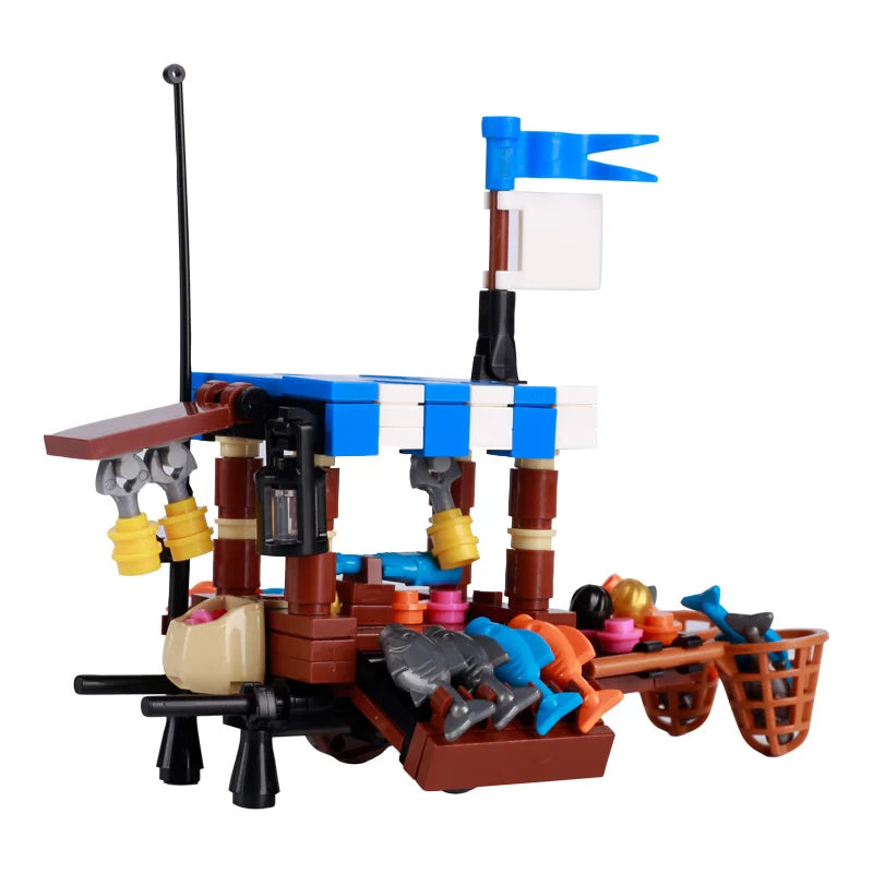 Medieval Military Tower Building Block Rome Knight Castle Siege Vehicle Hammer Boat Tent Flag Sword Weapons Bricks Toys Kid Gift