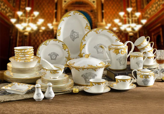 Porcelæn Luksus Giveaways Middagssæt 58 stk. Middagssæt Kaffestel Fade Skål Ske og Tallerkener