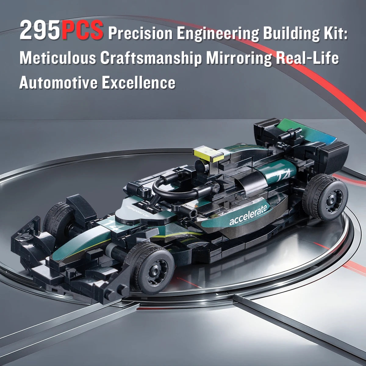 Exquisite Simulation Building Block Series Mini AMR24 Race Car Model Kits MOC Creative Children's Birthday Gifts Toys Vehicle