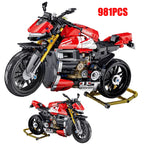 912Pcs City Technical Locomotive Motorcycle Building Blocks MOC Speed Supercar Motorbike Model Bricks Boy Toy for Childrens Gift