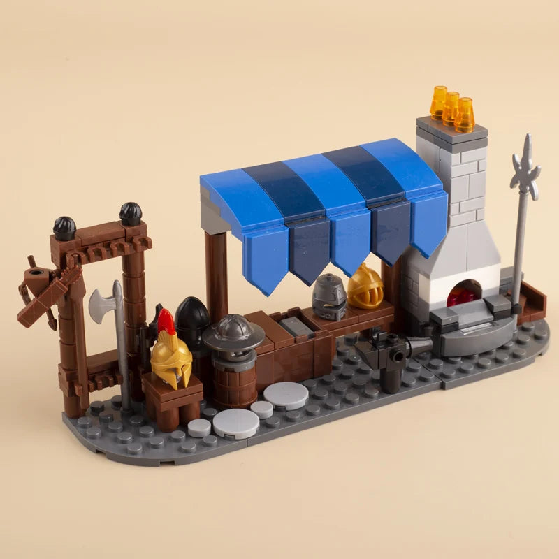Medieval Military Tower Building Block Rome Knight Castle Siege Vehicle Hammer Boat Tent Flag Sword Weapons Bricks Toys Kid Gift