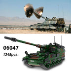 Military ww2 Cannon Assault Armored Vehicle Battle Tank Car Truck Army Weapon Building Blocks Sets Model Boys Toys for Kids Gift