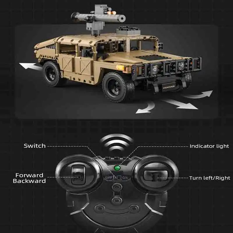Cada technical LED SUV Armored Buggy Trucks Pickup Bricks City Off-road Remote Control Car Building Blocks Toy for Boys Gifts