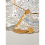 18K forgyldt anti-allergisk rustfrit stål Halvmåne øreringe med børstet effekt Charm dagligt udsøgte smykker Bijoux Femme