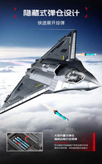 J-36 Carrier Based Fighter Jet Assemblage Building Blocks MOC Military Series Aircraft Plane Model Bricks Boys Toys Gifts