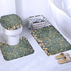 Chinese style Flowers and Birds Waterproof Shower Curtain Set Toilet Seat Cover Bath Non-Slip Mat Rug Carpet Bathroom Decor