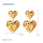 Geometrisk minimalistisk rustfrit stål hammer korn kærlighed hjerte vedhæng øreringe statement metal tekstur charm smykker til kvinder