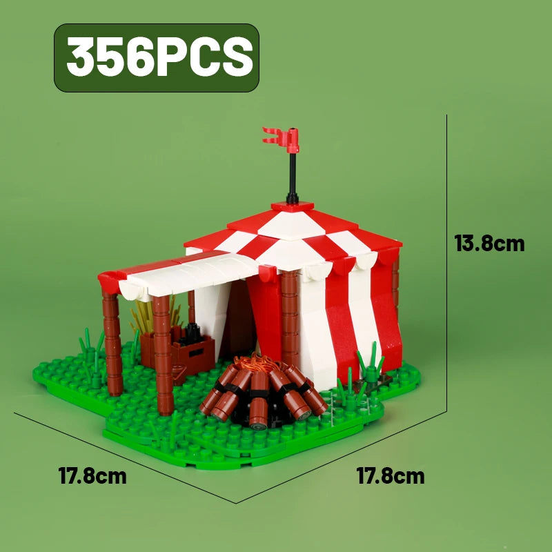 Medieval Military Tower Building Block Rome Knight Castle Siege Vehicle Hammer Boat Tent Flag Sword Weapons Bricks Toys Kid Gift