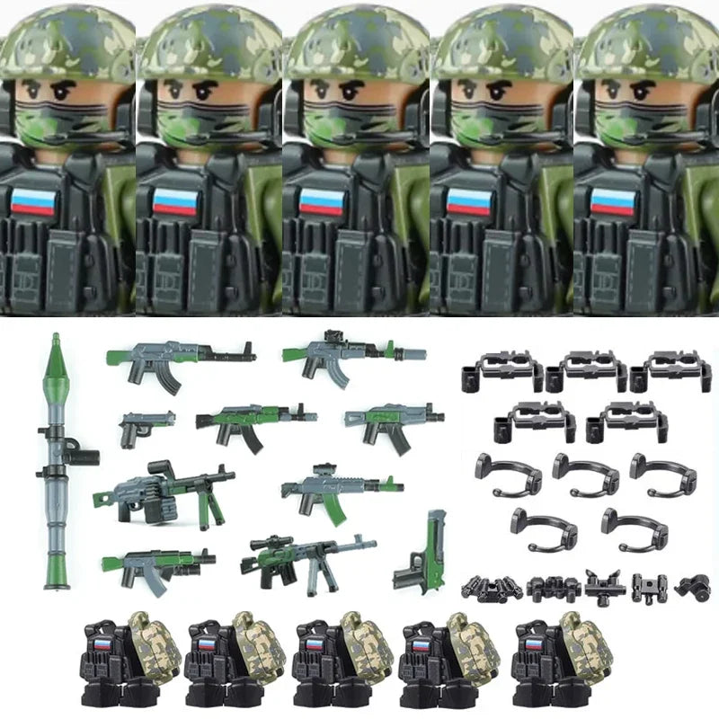 Military Special Forces MOC Building Block German KSK Special Forces Soldier Figure SWAT Army Gun Weapon Vest Backpack Brick Toy
