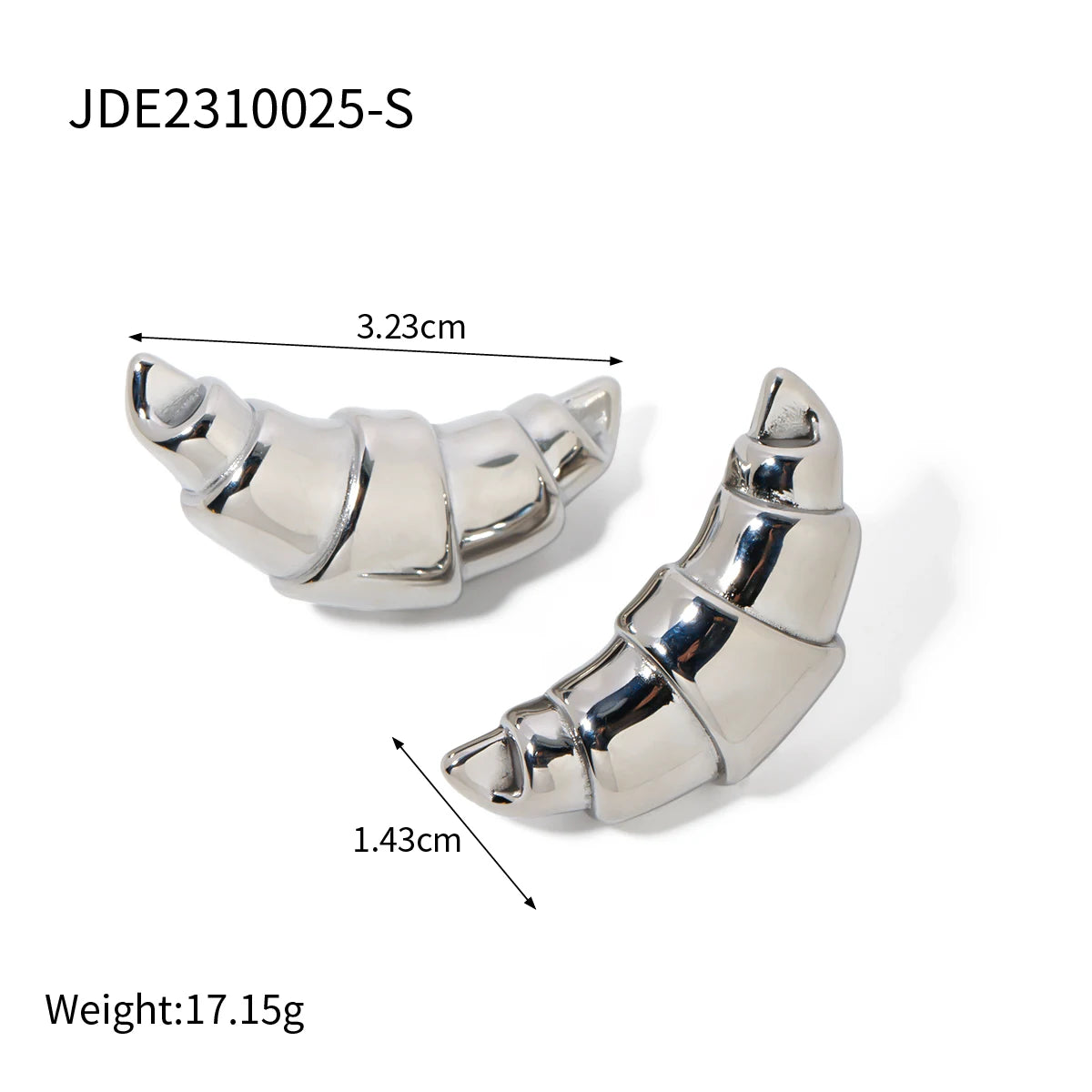 18K forgyldt rustfrit stål Minimalistisk Glat Oversized Croissant Wrap Øreringe Anløbssikre Lys Luksus Øresmykker til kvinder