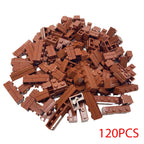 120PCS Random Striped Bricks MOC Building Blocks Toys Palace Castle Creative Figures Military City House Wall DIY Parts