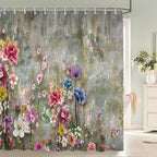 Flowers and Birds pattern Shower Curtain 3D Bath Screen Waterproof Fabric Bathroom Decor 240X180cm With Hook Shower Curtains