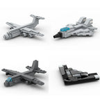 Moc Airplane Building Blocks Mini Military Fighter Jets Air Transport Planes Ghost Bombers Model Assembly Toys DIY Education Toy