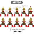 10Pcs/Set Historical Medieval Sparta Heroes Crusader Roman Soldiers Building Blocks Military Action Figures Bricks Toys For Kids