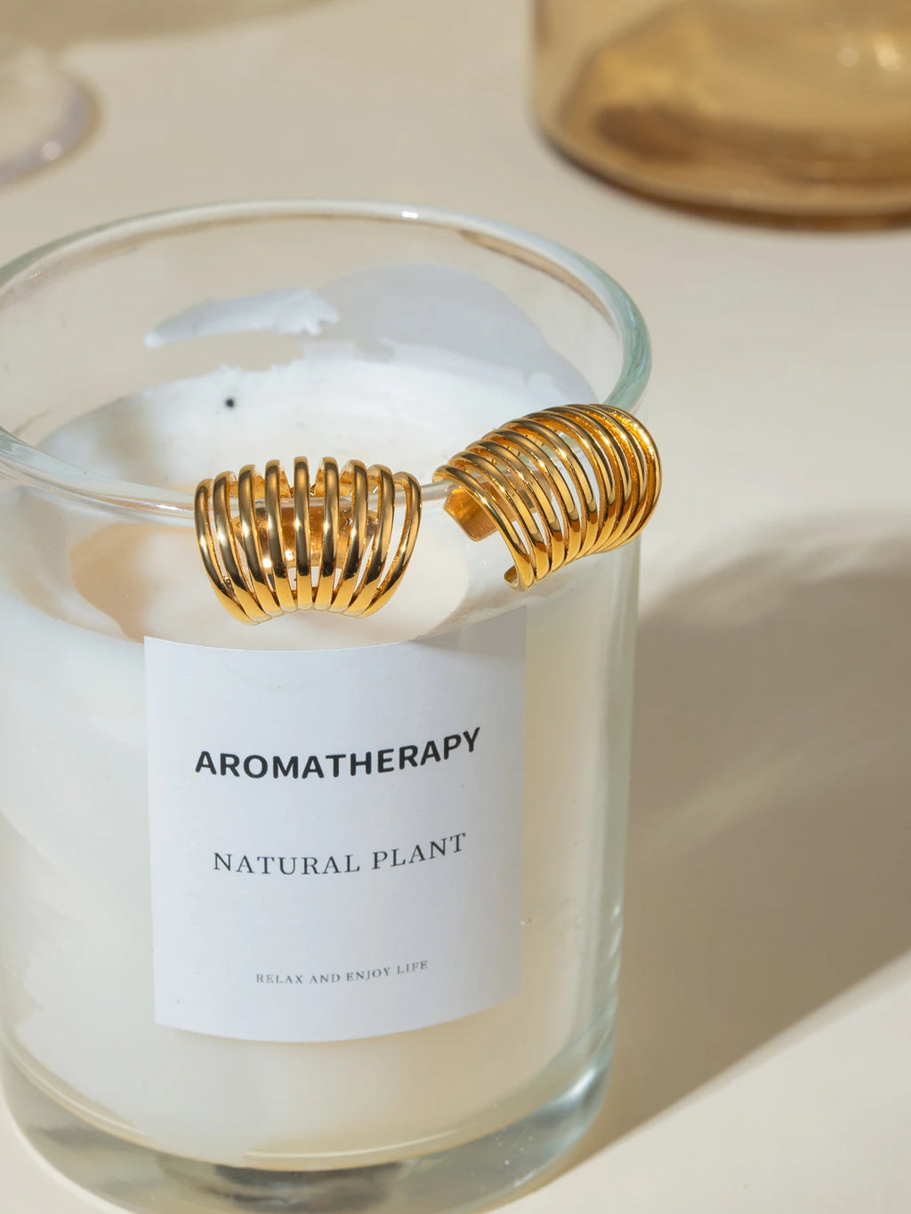 Minimalistische roestvrijstalen meerlaagse winding veer-vormige oorclip 18K goud verguld trendy waterbestendige stijlvolle sieraden