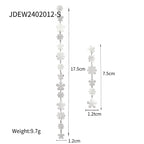 Schicke Sommer Edelstahl Leicht Luxus 18K PVD-beschichtete Lange Asymmetrische Kleine Gänseblümchen Anhänger Ohrringe Damen Statement Schmuck