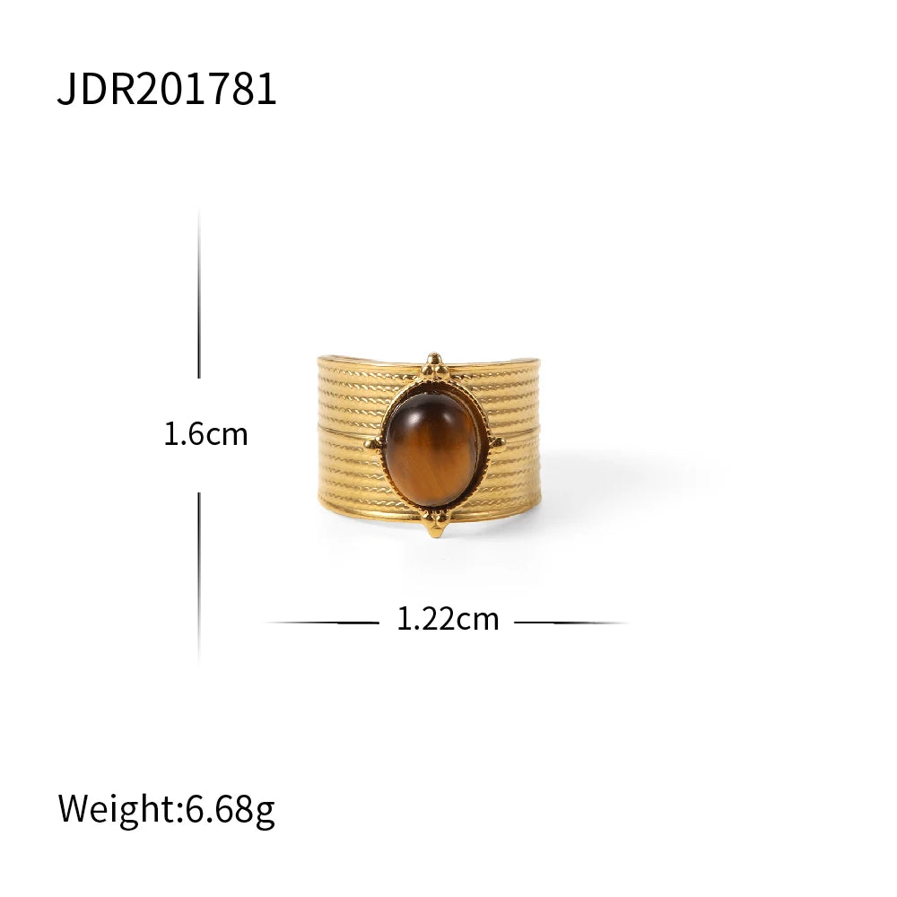 Винтажный набор колец с преувеличенно широким отверстием для женщин Геометрические регулируемые кольца из нержавеющей стали Подарок для пары Ювелирные изделия Anillos Mujer