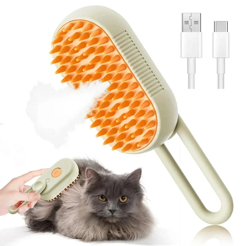 POPPER'S Pet Steam Spray Grooming Comb for Cats and Dogs – Hair Remover & Dematting Brush