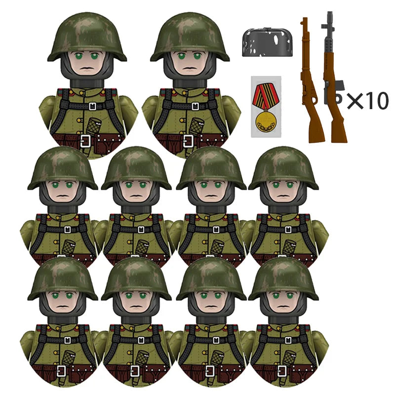 Boy Toys War II Army Soldiers Mini Military Weapons Model Small Particles Building Blocks Suits Childrens Birthday Gifts