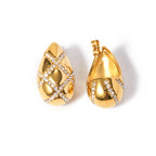 Rhomboid Tasarım 18K Altın Kaplama Paslanmaz Çelik Su Damlası Şeklinde Küpe İnlay Rhinestone Trendy Su Geçirmez Charm Takı