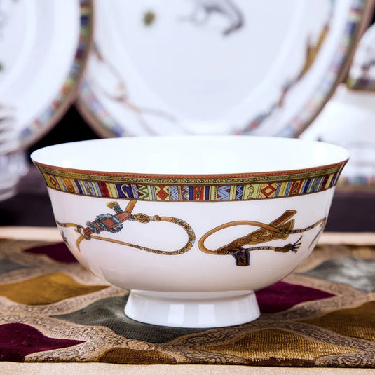 Jingdezhen Ceramic Tableware European Style Side Bowls, Dishes and Dishes Set for Home Use