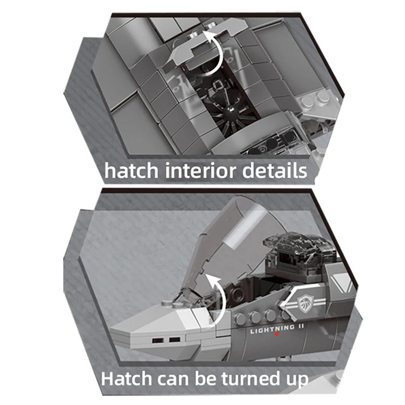 Military Series F35 Fighter Air Battle Plane Building Blocks Across The Battlefield DIY Creative Toys for Children Birthday Gift