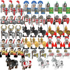 10Pcs/Set Historical Medieval Sparta Heroes Crusader Roman Soldiers Building Blocks Military Action Figures Bricks Toys For Kids