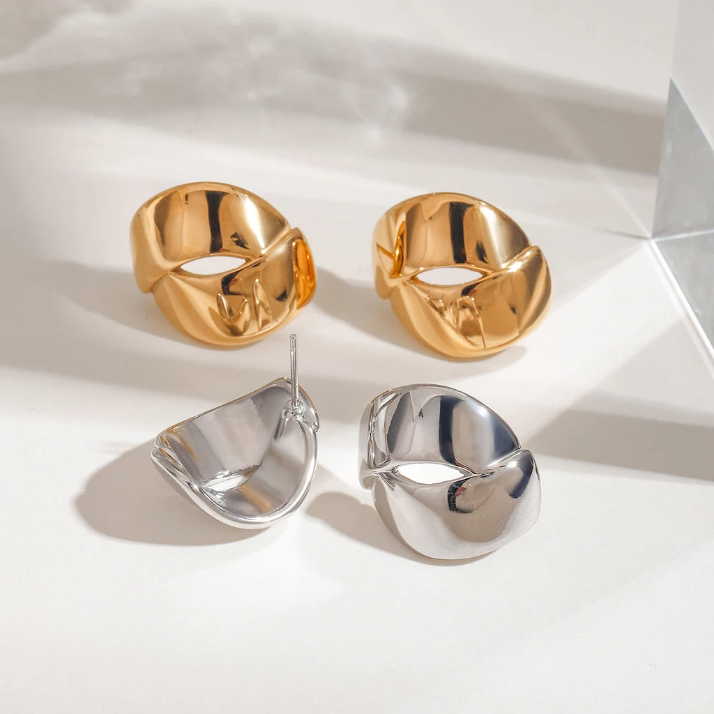 Zora Glossy Glat Metal Rustfrit Stål Cross Øreringe Vandtætte Sporty Usædvanlige Øreringe Smykker Bijoux Femme Gift