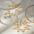 18K forgyldt rustfrit stål skal Glat buttet øreringe Kvinder Charms Metal Tekstur Vandtæt smykker Gala Gave