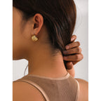 18 karat forgyldt rustfrit stål minimalistisk buttet følelse af tekstur C-formede øreringe forhindrer allergi Trendy charmsmykker