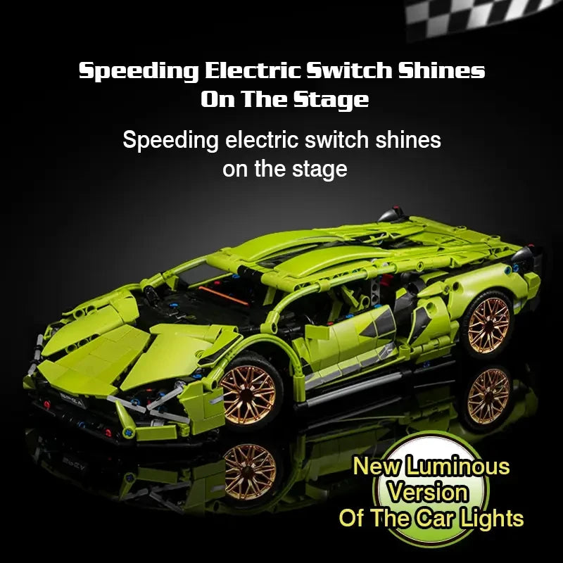 TOYLINX 1280Pcs Technical Building Blocks Racing Car Model Remote Control Electric RC Car Version Optional Construction Toys