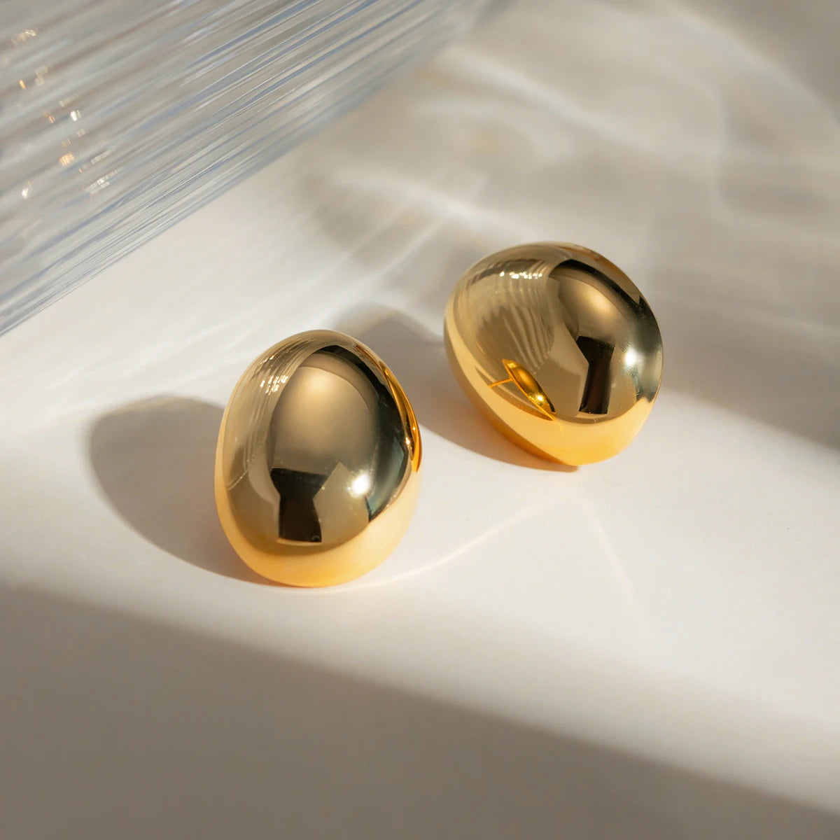 Roestvrij staal 18K minimalistische geometrische roestvrije ovale ontwerp gladde oorbellen gratis temperament charme sieraden vrouwen feest