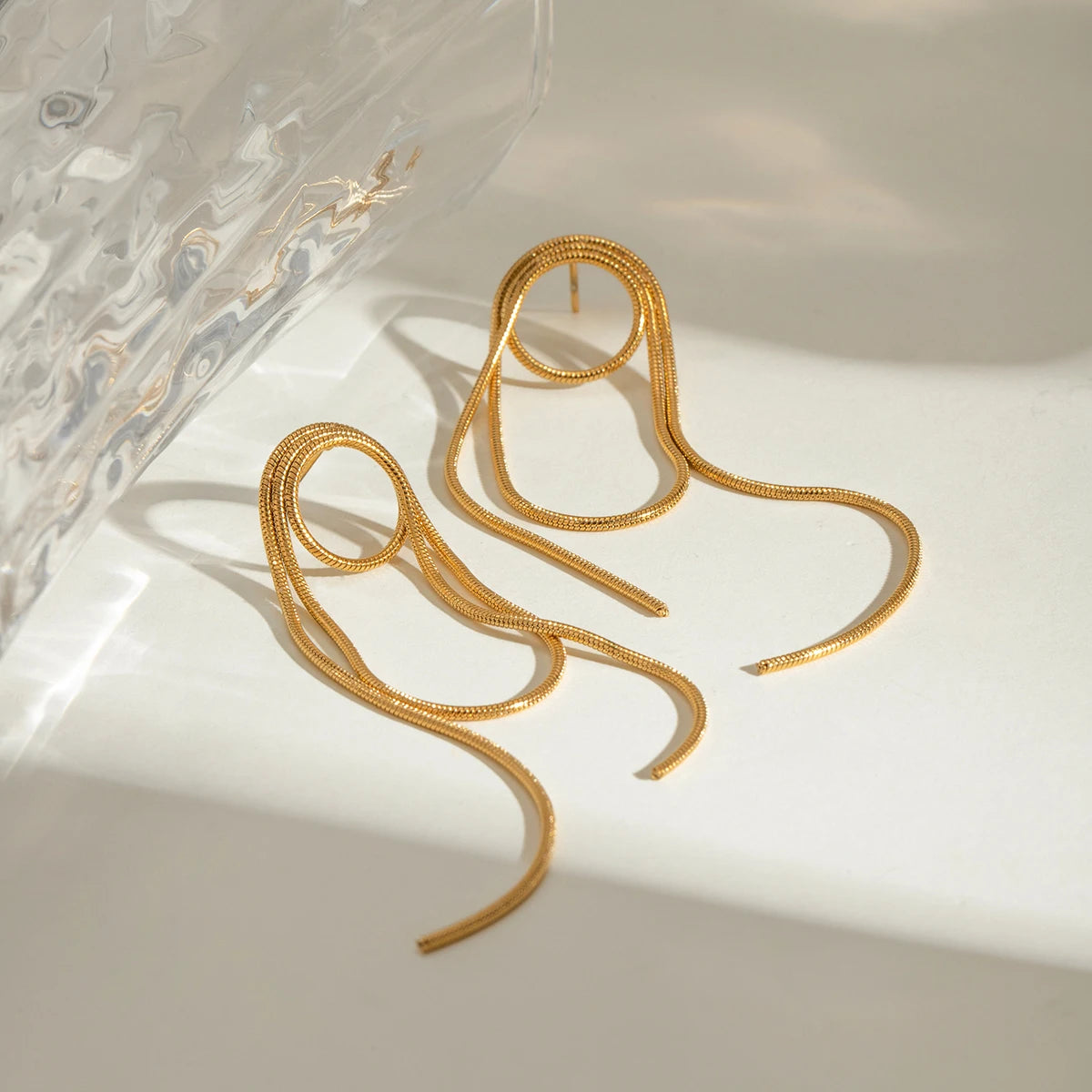 Trendy 18k Stainless Steel Vintage Squre Imitation Pearl Earrings Women Statement Charm Texture Rust Proof Jewelry