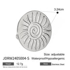 Uitzonderlijke 18K PVD-geplateerde roestvrijstalen delicate ronde middelste zonnebloem open ring dames hoge kwaliteit charme stijlvolle sieraden