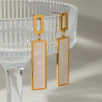 گوشواره‌های آویز مربع شیک از جنس فلز استیل ضدزنگ با روکش 18K PVD جلوگیری از حساسیت زیورآلات جذاب گوش