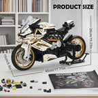 2000PCS 1000RR Motorcycle Building Blocks Set - 1:5 Scale Racing Model Assembly Kit, Collectible Toy Gift for Teens & Adults Boy