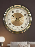 ساعت دیواری بی‌صدا وینزور آرت دکو فلز طلایی – دکوراسیون لوکس مدرن منزل ۴۰ سانتی‌متر