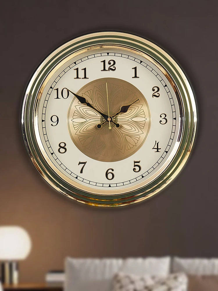 ساعت دیواری بی‌صدا وینزور آرت دکو فلز طلایی – دکوراسیون لوکس مدرن منزل ۴۰ سانتی‌متر