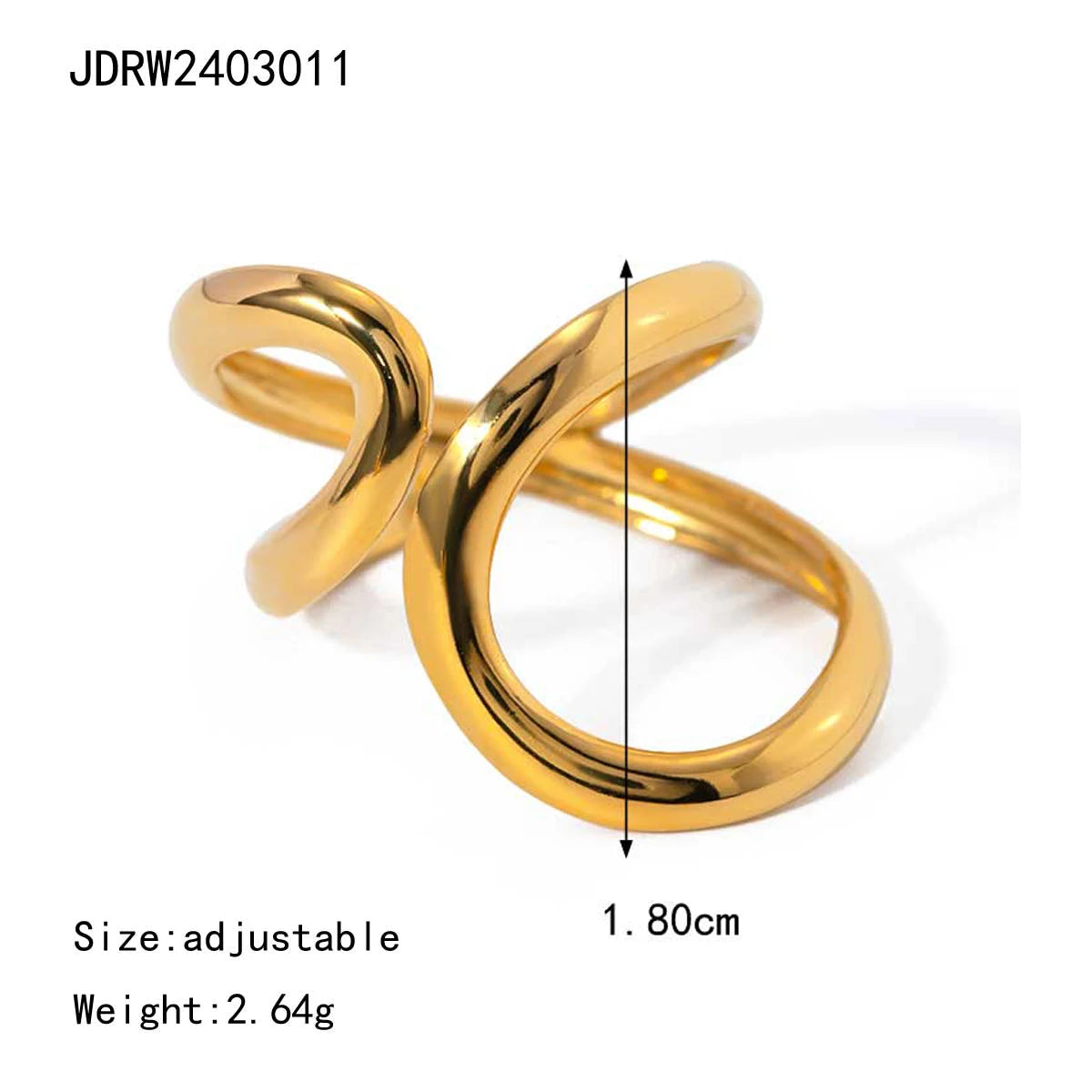Edelstahl Minimalistisches Multi-Stil Design Offener Ring Goldfarbe Leicht Gemütlich Damen Charme 18K PVD-beschichteter Statement-Schmuck