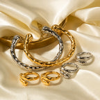 Asymmetry Sensuous Contemporary Statement Opening Ring Contours Bangle or Cuff Shape And Form Set Waterproof Jewelry Women