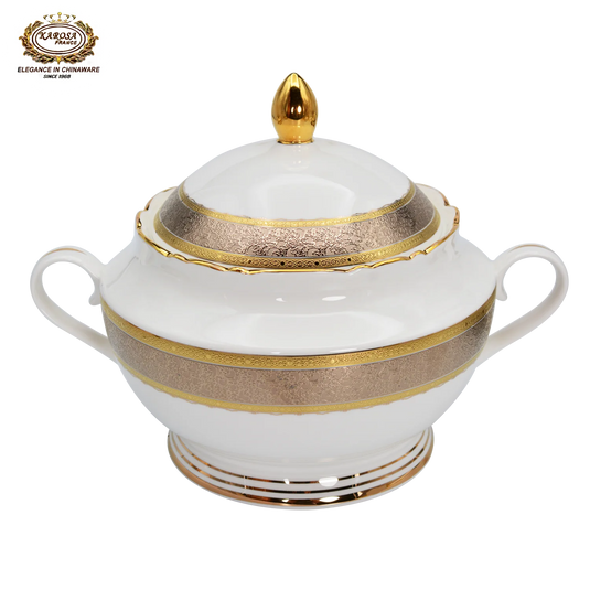 karosa royal style gylden luksus 98 stk middagssæt benporcelæn middagssæt spisestel