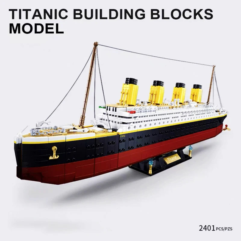 2401Pcs City Titanic RMS Cruise Ship Model Building Blocks Kits  Creator Expert Boat Bricks DIY Kids Toys For Kid Gift MOC