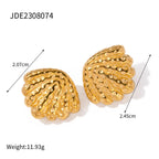 18K PVD forgyldt rustfrit stål Gevind kombinationsserie øreringe Metallic Series Charm Plettet Gratis Trendy smykker Bijoux