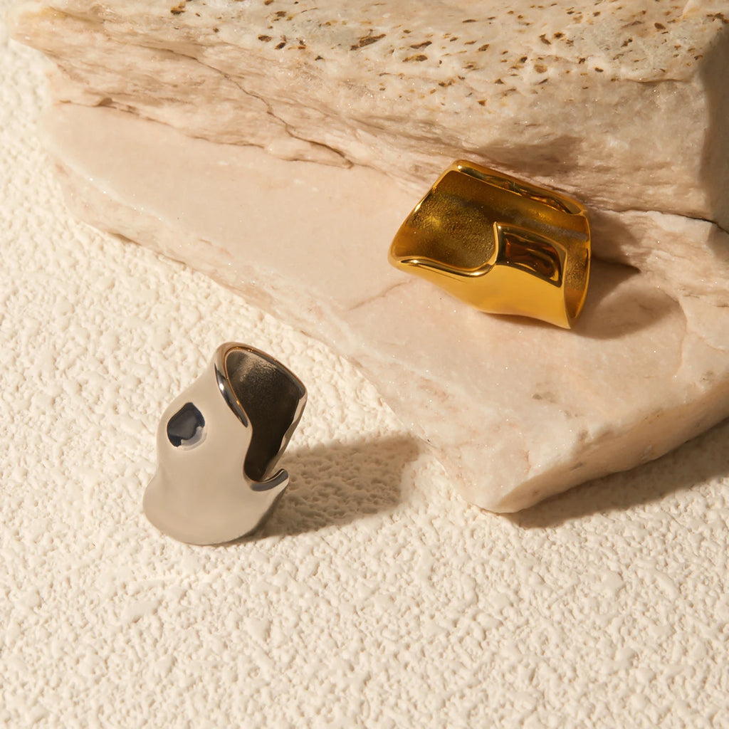 18k Goud Vergulde Roestvrijstalen Minimalistische Onregelmatige Gladde Oorclip Voorkomt Allergie Temperament Mode Charme Sieraden