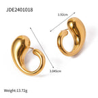 18k vergoldete, zarte Ohrringe aus Edelstahl in Wassertropfenform, leicht, gemütlich, rostfrei, temperamentvoll, Bijoux Femme Gala Geschenk