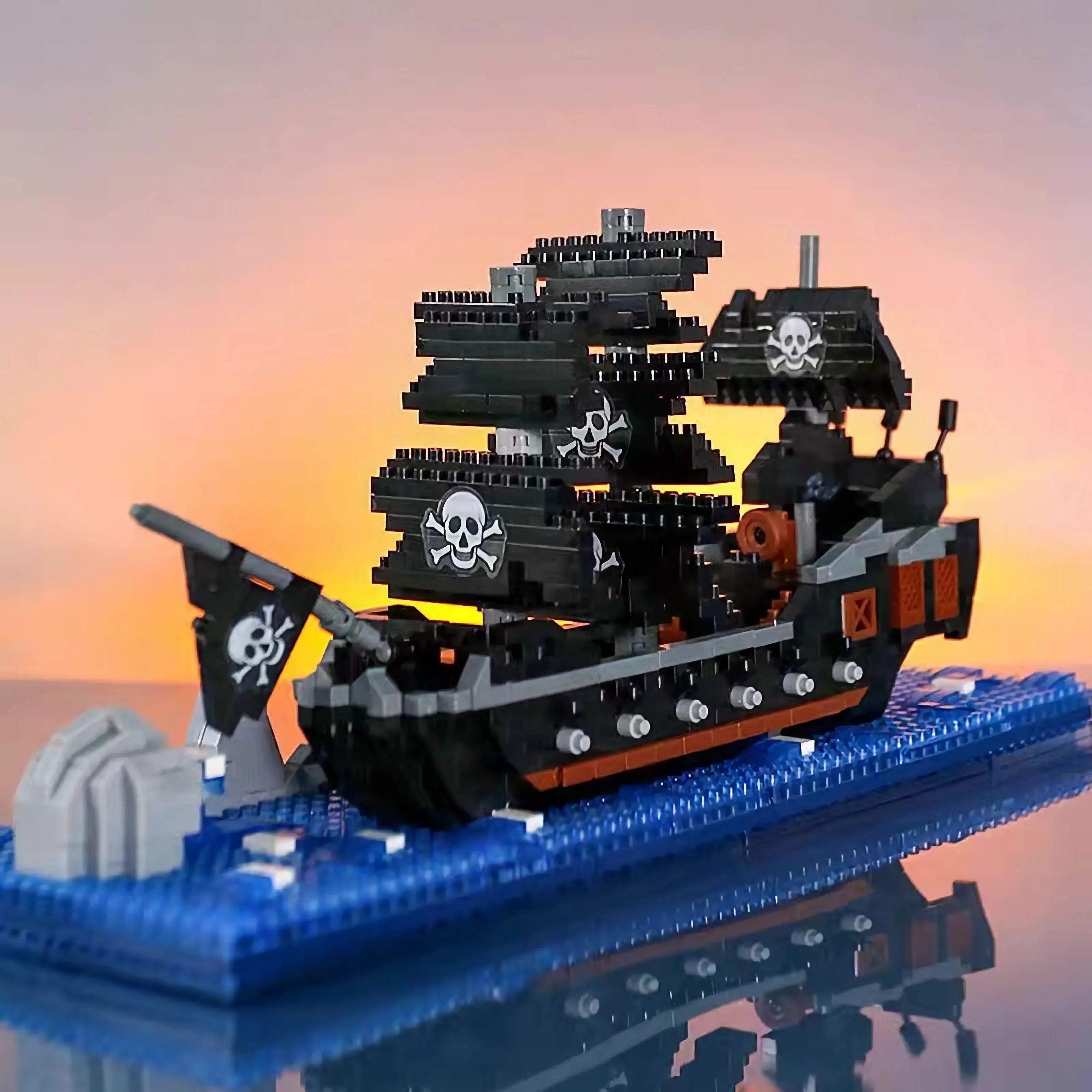 Bottle Ship Retro Vessels Model Assembly Building Blocks Sailing Boats Corsair Titanic Miniature Brick Home Decoration Kids toys