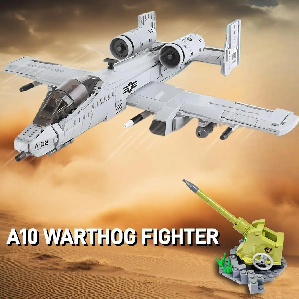 961PCS WW2 A10 Warthog Plane Fighter Jet Building Blocks Set Air Force Airplane Model Kits Bricks Toy Gifts for Teens and Adults